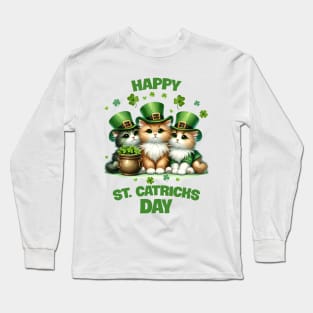 St. Catrick's Day Cute Cats Long Sleeve T-Shirt